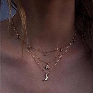 Gold Moon and Star choker
